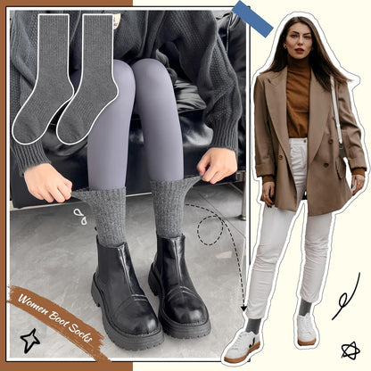 EBMORE Merino Wool Socks for Women Hiking Thermal Warm Winter Thick Boot Cozy Crew Comfy Work Socks for Ladies 5 Pairs
