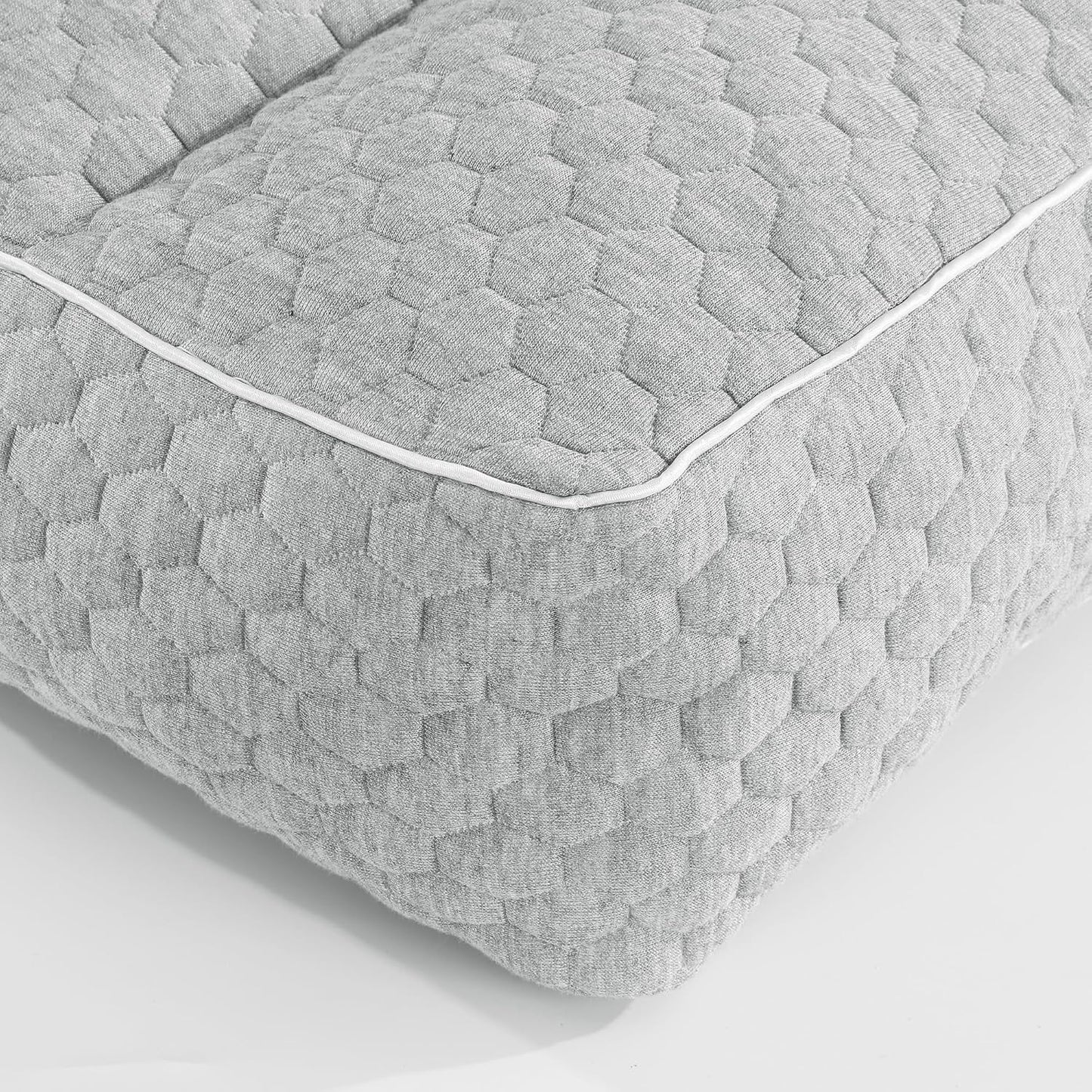 HOMBYS Shredded Memory Foam Knee Pillow for Side Sleepers, 6.5" Height Pillow Between Legs for Aligns Spine & Relieves Pressure Hip & Leg Elevation, Supportive Pillow for Pregnancy, Sciatica, White