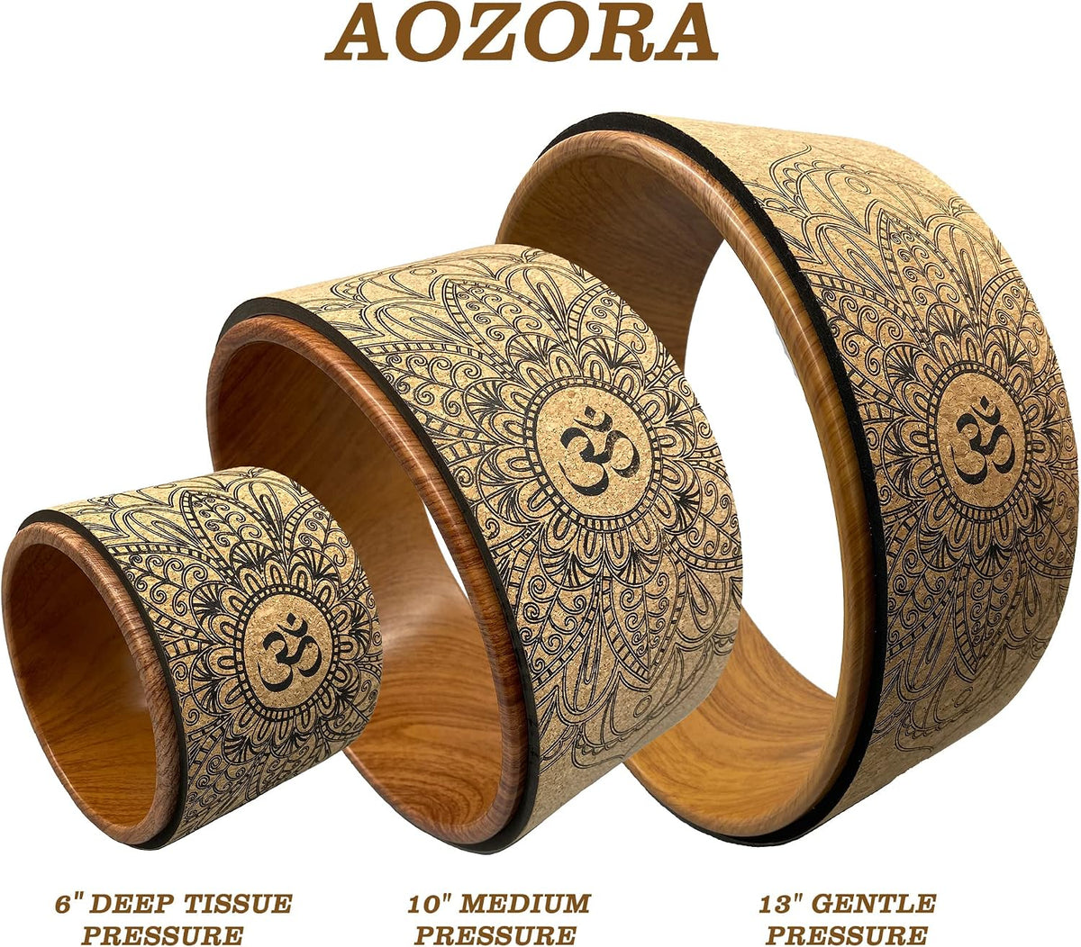 Aozora Yoga Wheel 13" with Most Detailed Book Step by Step Guide on How to Do 30+ Poses! Perfect for Stretching and Improving Backbends