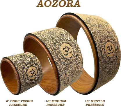 Aozora Yoga Wheel 13" with Most Detailed Book Step by Step Guide on How to Do 30+ Poses! Perfect for Stretching and Improving Backbends
