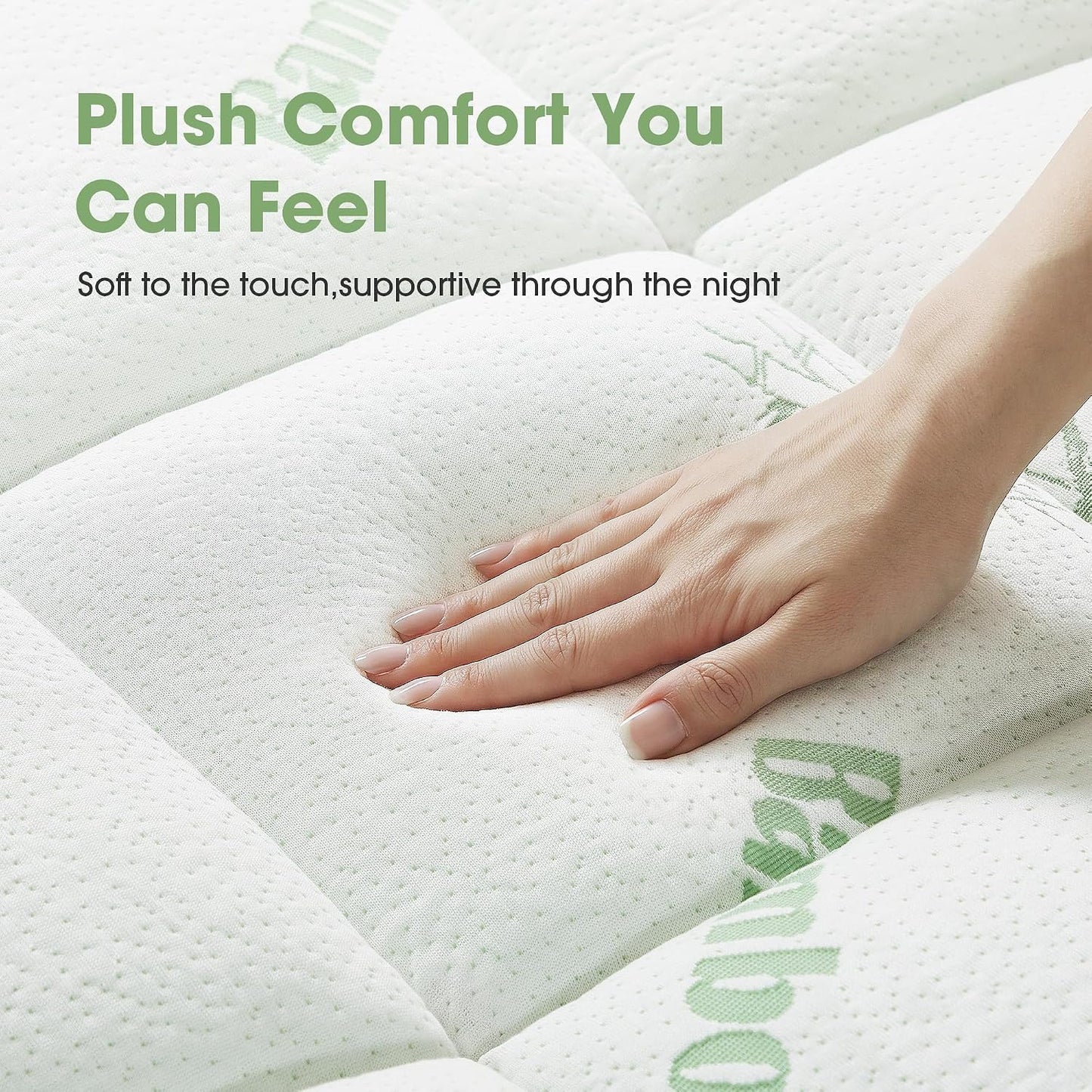 Mattress Pad Queen Size, Cooling Pillow Top Mattress Topper, Ultra Soft Viscose Made from Bamboo, Breathable for Hot Sleepers, Deep Pocket 8"-20", Green