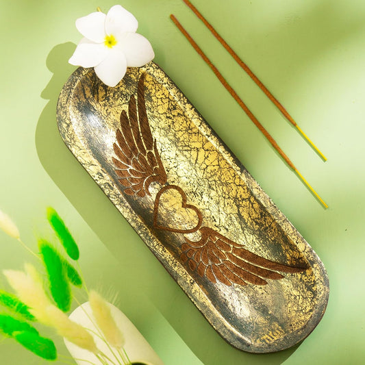 raajsee Wooden Rosewood Incense Holder - Incense Burner - Ash Catcher - Incense Stick Holder - Meditation & Yoga - Great Gift for Any Occasion Size 11x4 inch (Seven Chakra White)