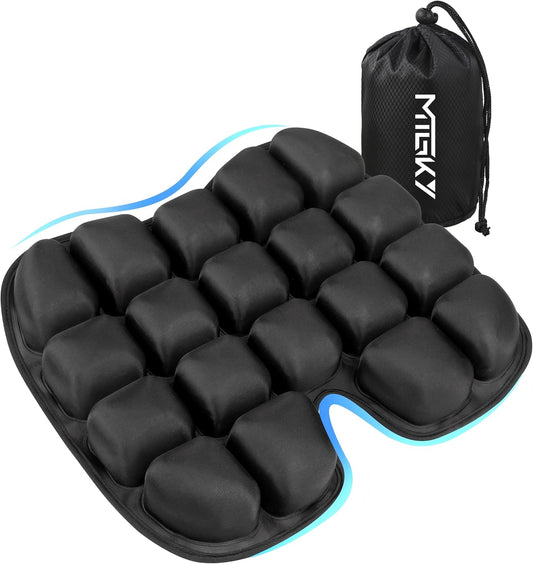 Travel Cushion for Airplane,Portable&Adjustable Air Seat Cushion,Inflatable Cushion for Travel,Coccyx Tailbone Pain Relief Chair Pad