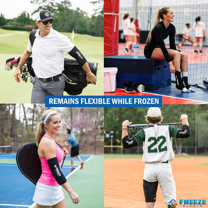 FreezeSleeve Ice & Heat Therapy Sleeve- Reusable, Flexible Gel Hot/Cold Pack, 360 Coverage for Knee, Elbow, Ankle, Wrist- Blue Camo, Large