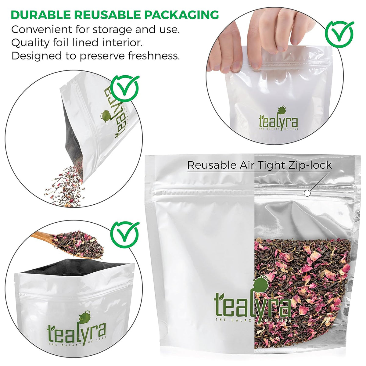 Tealyra - Rosy Earl Grey - Black Tea from Sri Lanka with Jasmine Green Tea and Rose Petals - Fresh Award Winning Tea - Loose Leaf Tea - Medium Caffeine - 110g (4-ounce)