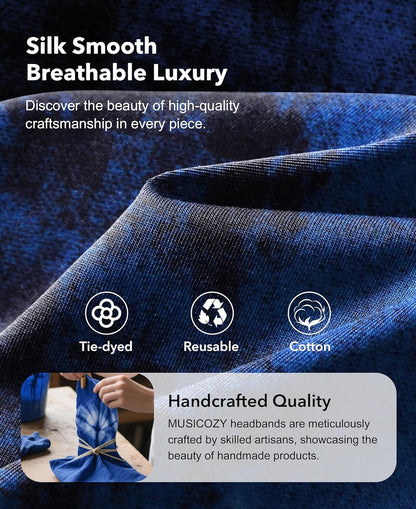 MUSICOZY Sleep Headphones Bluetooth 5.4 Headband, Wireless Earphones Sweat Resistant Earbuds with Ultra-Thin HD Stereo Speaker for Workout Running(Tie-dye Pink)