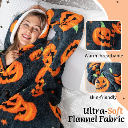 Capecage Blanket Hoodie, Long Hooded Blanket Sweatshirt as Birthday Gifts for Women Men, Long Wearable Blanket for Women Men.