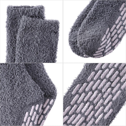 MQELONG Non Slip Hospital Socks with Grips for Women Winter Warm Cozy Fuzzy Slipper Soft Fluffy Sleep Socks