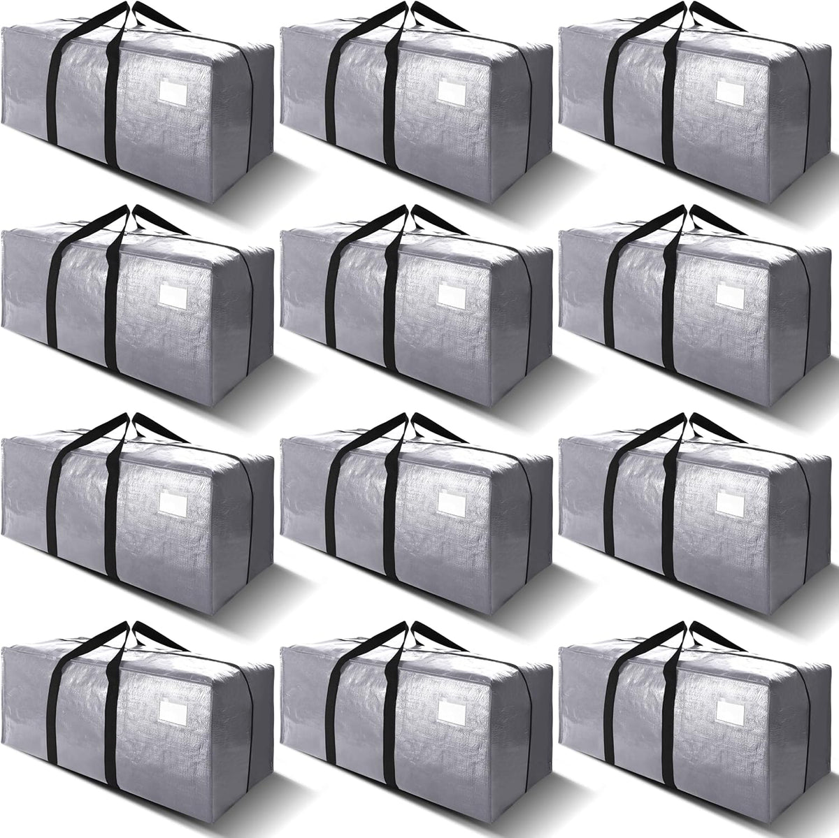 VELVETSURE Heavy Duty Extra Large Moving Bags W/Backpack Straps - Strong Handles & Zippers, Storage Totes For Space Saving, Fold Flat, Alternative to Box and Bin (Set of 6, Multicolor)