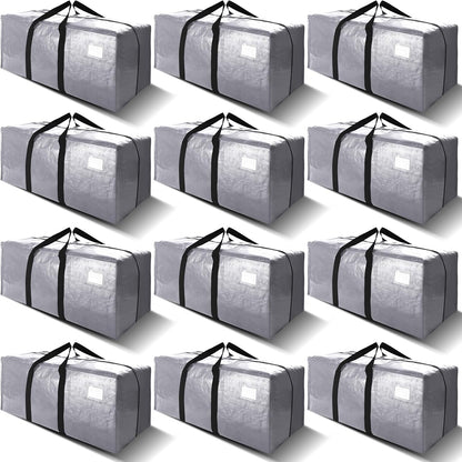 VELVETSURE Heavy Duty Extra Large Moving Bags W/Backpack Straps - Strong Handles & Zippers, Storage Totes For Space Saving, Fold Flat, Alternative to Box and Bin (Set of 6, Multicolor)
