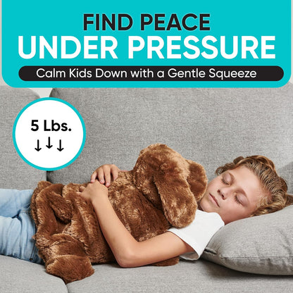 FRIENDLY CUDDLE Weighted Lap Blanket for Kids & Adults – Kids Weighted Blanket – ASD, Sensory Processing Weighted Stuffed Animals Dog Toy – Microwavable Weighted Lap Pad for Kids, 5 Lbs.