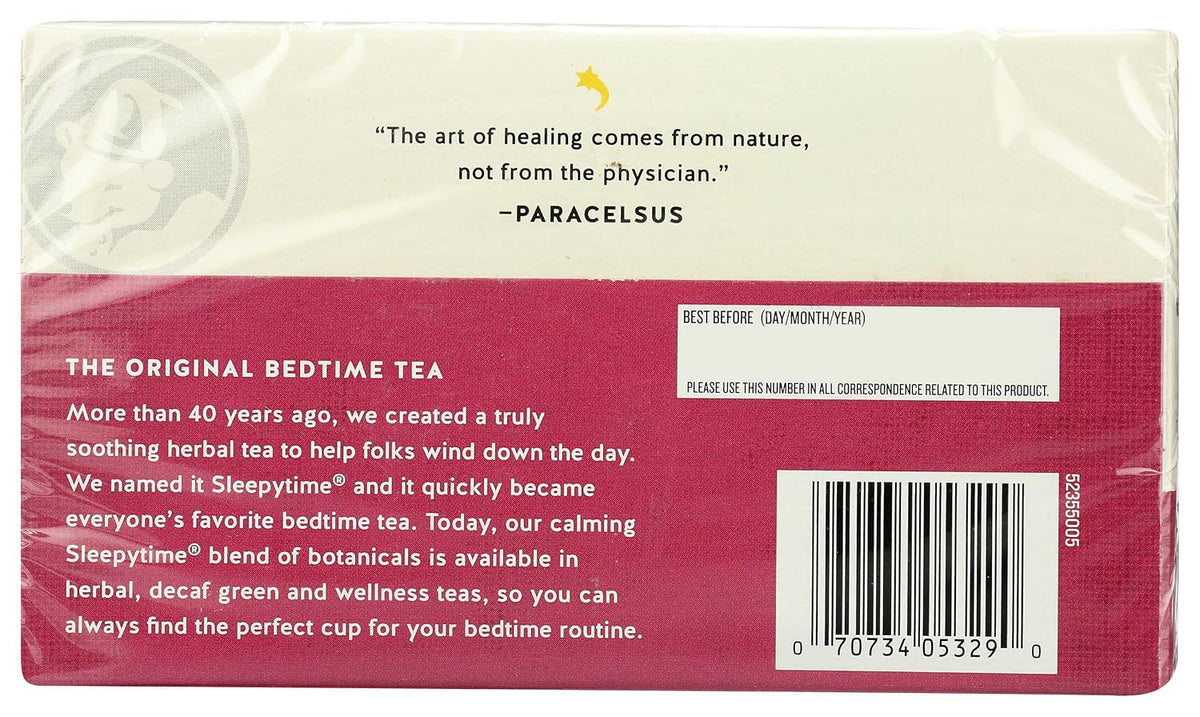 Celestial Seasonings Wellness Tea, Sleepytime Echinacea Complete Care, 20 Count Box