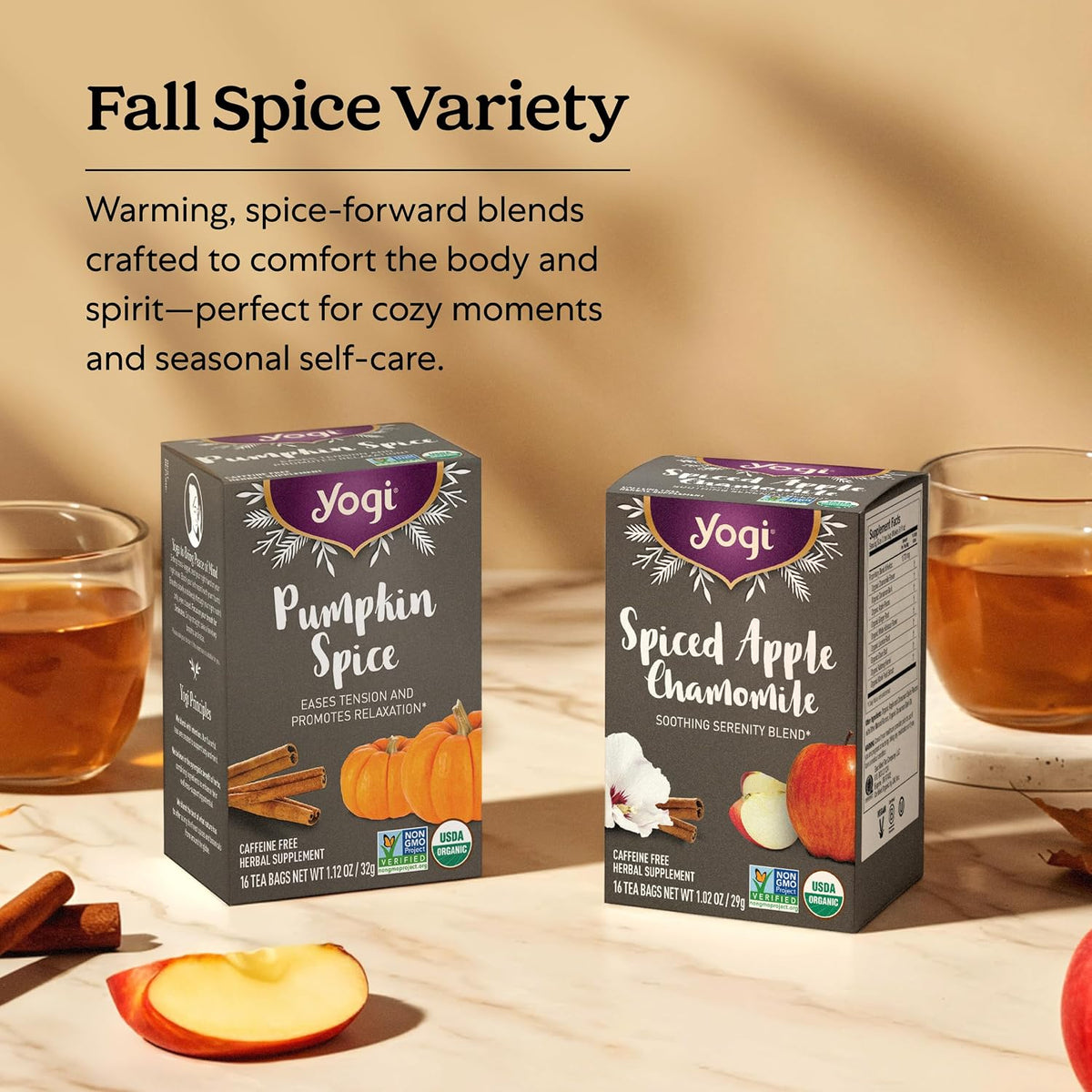 Yogi Fall Spice Variety Sampler Pack, 16 Tea Bags (4 Pack)