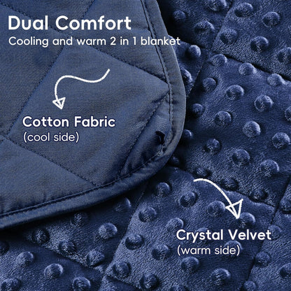 yescool Weighted Lap Pad 2 lb Blue Small Lap Blanket, Weighted Lap Blanket Cooling Heating Weighted Throw Blankets, Minky Blankets Gifts for Travel Outdoor Indoor, 20 * 30in