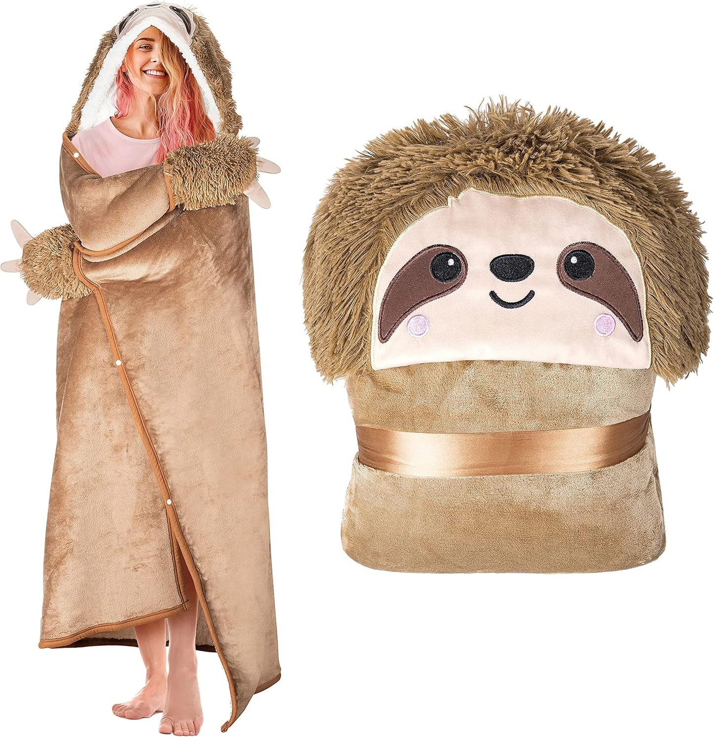 Penguin Wearable Hooded Blanket for Adults – Super Soft Warm Cozy Plush Flannel Fleece & Sherpa Hoodie Throw Cloak Wrap - Penguin Gifts for Women Adults Girls and Kids