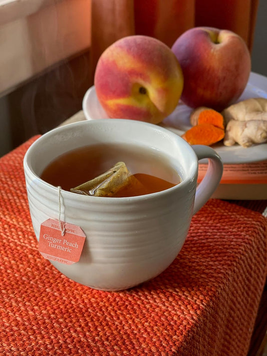 Bigelow Tea Ginger Peach Turmeric Herbal Tea, 18 Count (Pack of 6)