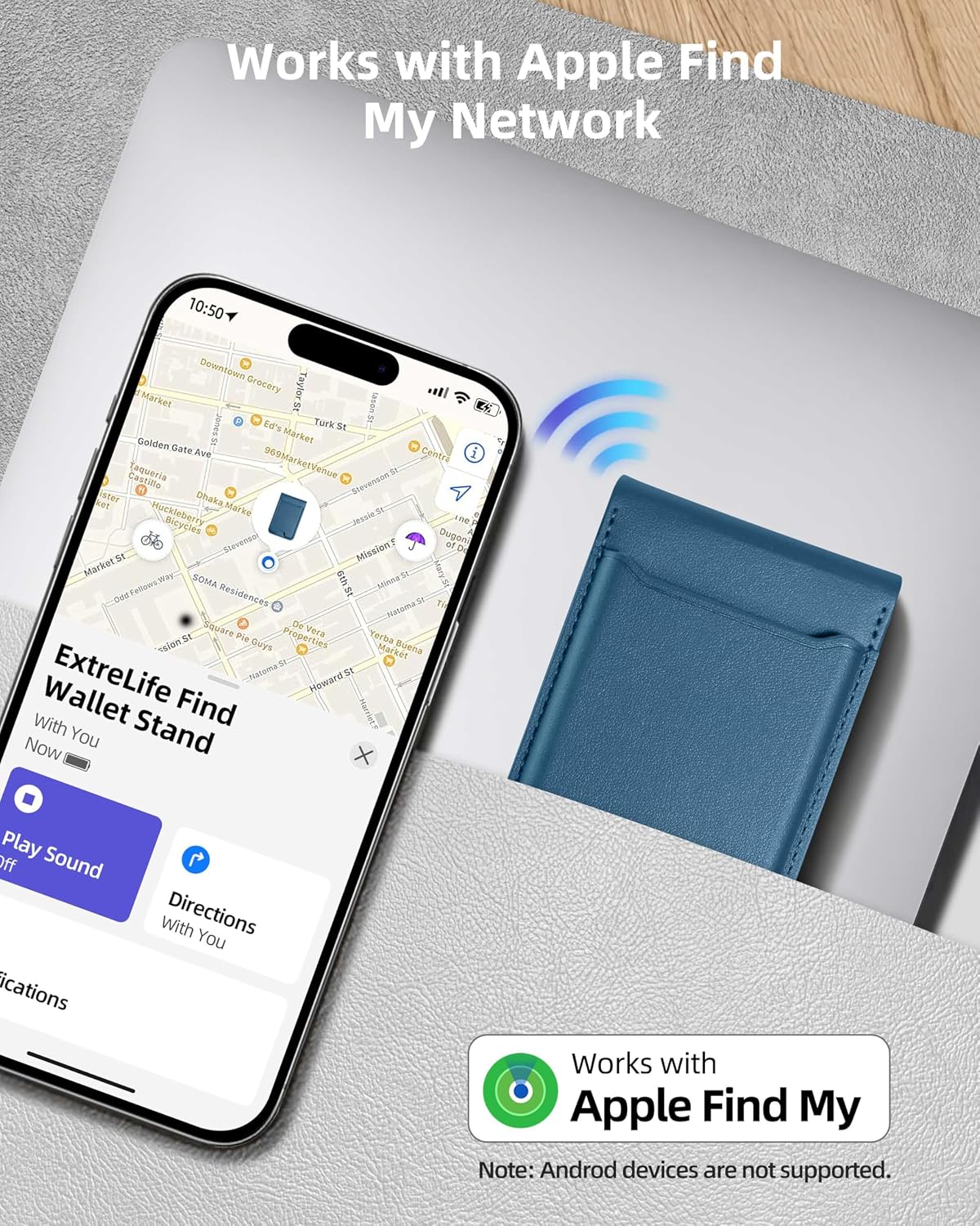 ExtreLife for Magsafe Wallet, Works with Apple Find My, 6 Cards Holder