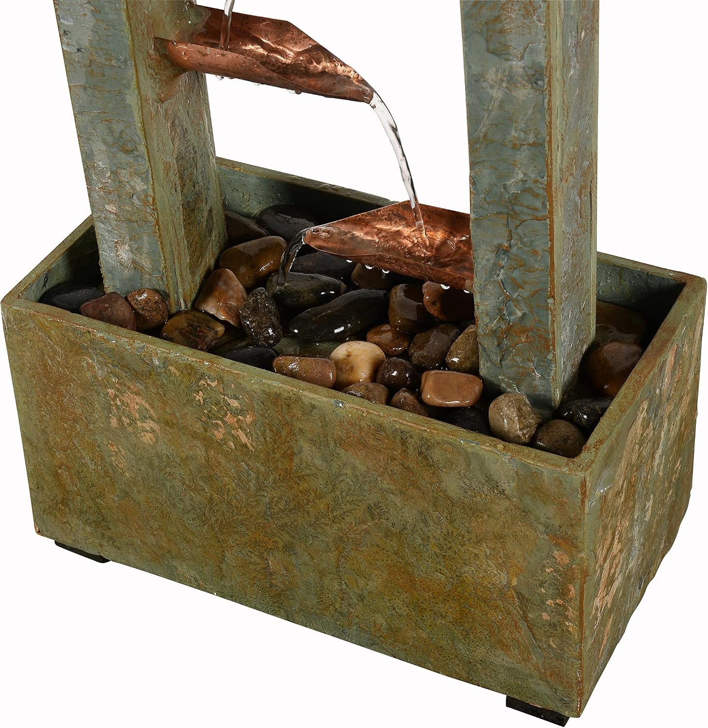 Kenroy Home Spillway Rustic Indoor Table Fountain, Slate and Copper, 19 Inch Height, 10 Inch Width, 6 Inch Depth