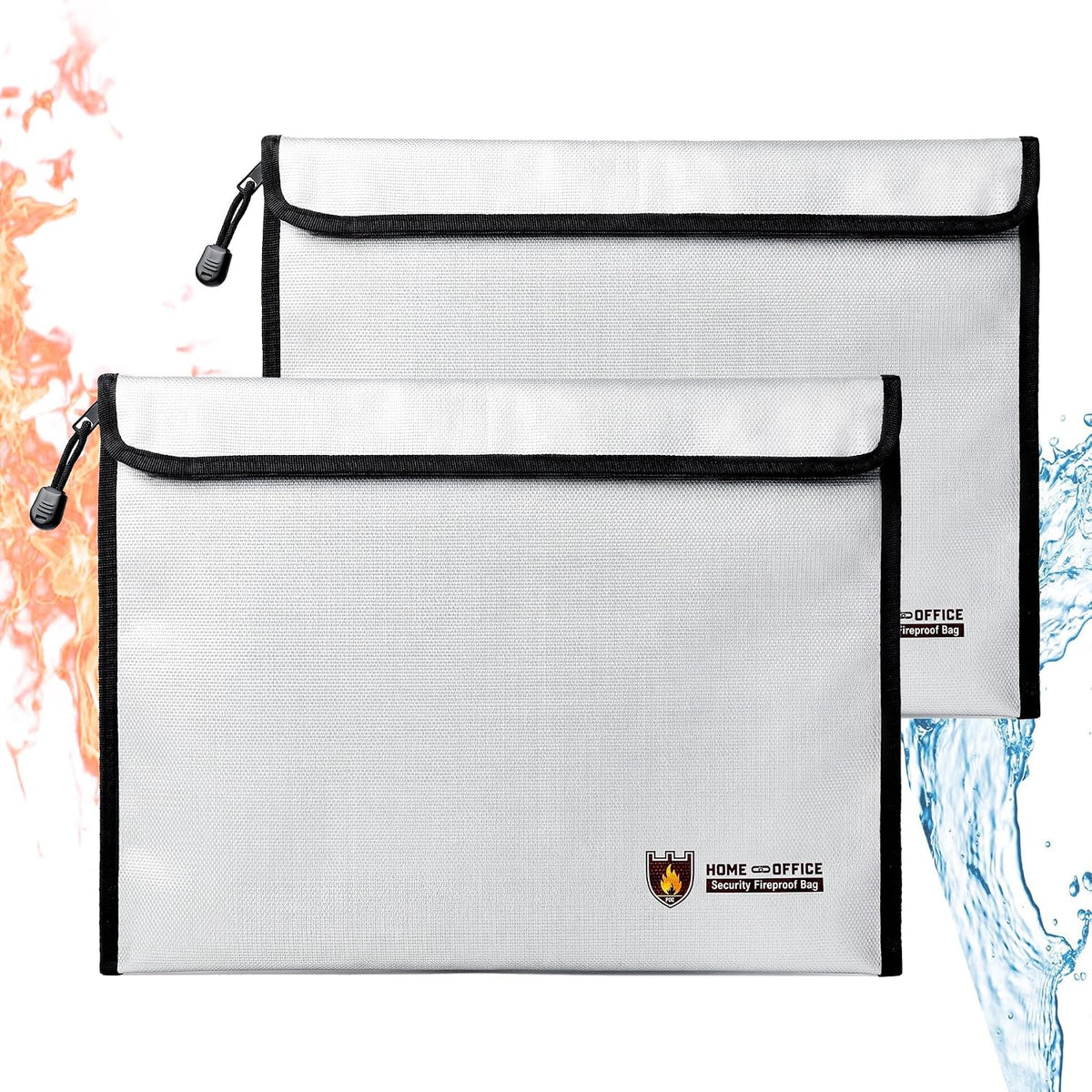 Fireproof Document Bag, 15 x 11 Inch Waterproof Document Pouch with Zipper