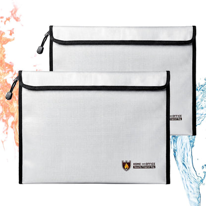 Fireproof Document Bag, 15 x 11 Inch Waterproof Document Pouch with Zipper