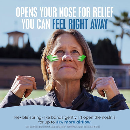 Breathe Right Nasal Strips, Extra Strength Tan Nose Strips, Drug-Free Nasal Congestion Relief for Better Breathing, Help Relieve Snoring, Caused by Colds & Allergies, Deviated Septum, 26ct
