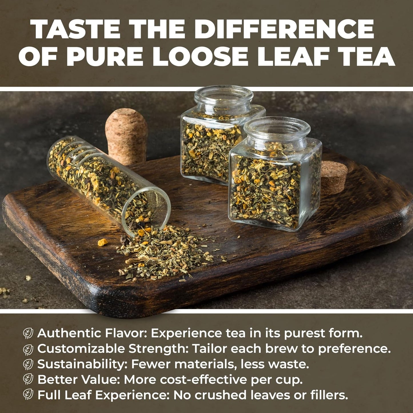 Gardenika Organic Loose Leaf Tea Sampler – 8 Pack, 1 LB – Herbal and Naturally Caffeine-Free Set - Ayurvedic Assortment Blend
