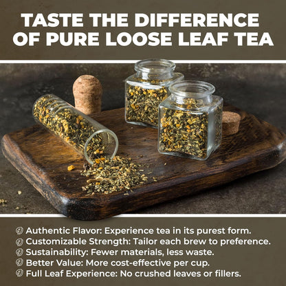 Gardenika Organic Loose Leaf Tea Sampler – 8 Pack, 1 LB – Herbal and Naturally Caffeine-Free Set - Ayurvedic Assortment Blend