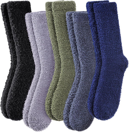 MQELONG Fuzzy Socks for Men & Women Cozy Fluffy Winter Warm Slipper Socks Microfiber Soft Home Sleeping Socks