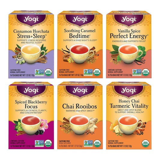 Yogi Fall Favorites Sampler Variety Pack, 16 Tea Bags (6 Pack)