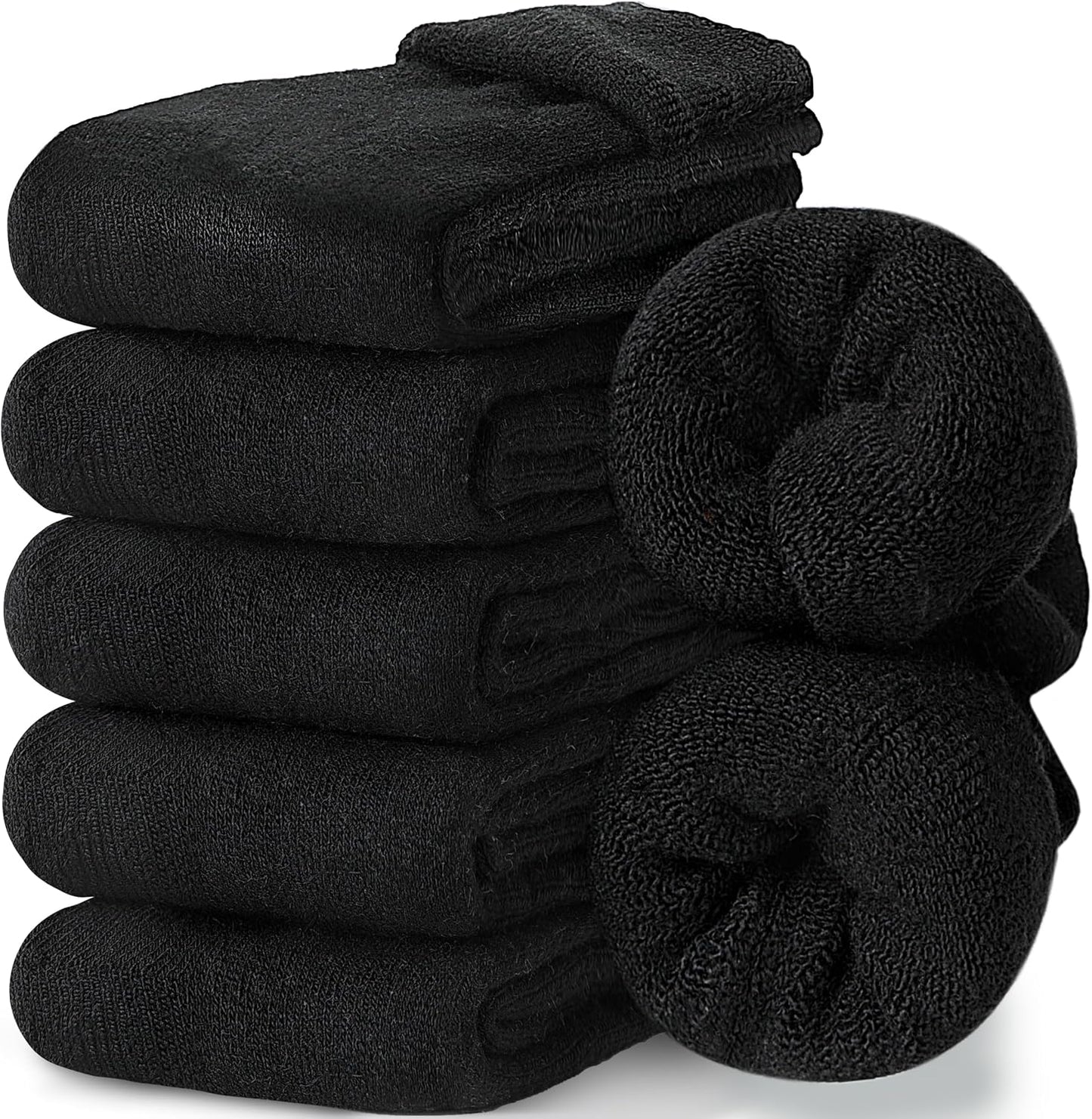 EBMORE 5 Pairs Women Merino Wool Boot Socks Warm Thermal Winter Thick Hiking Cozy Cabin Crew Comfy Socks for Ladies