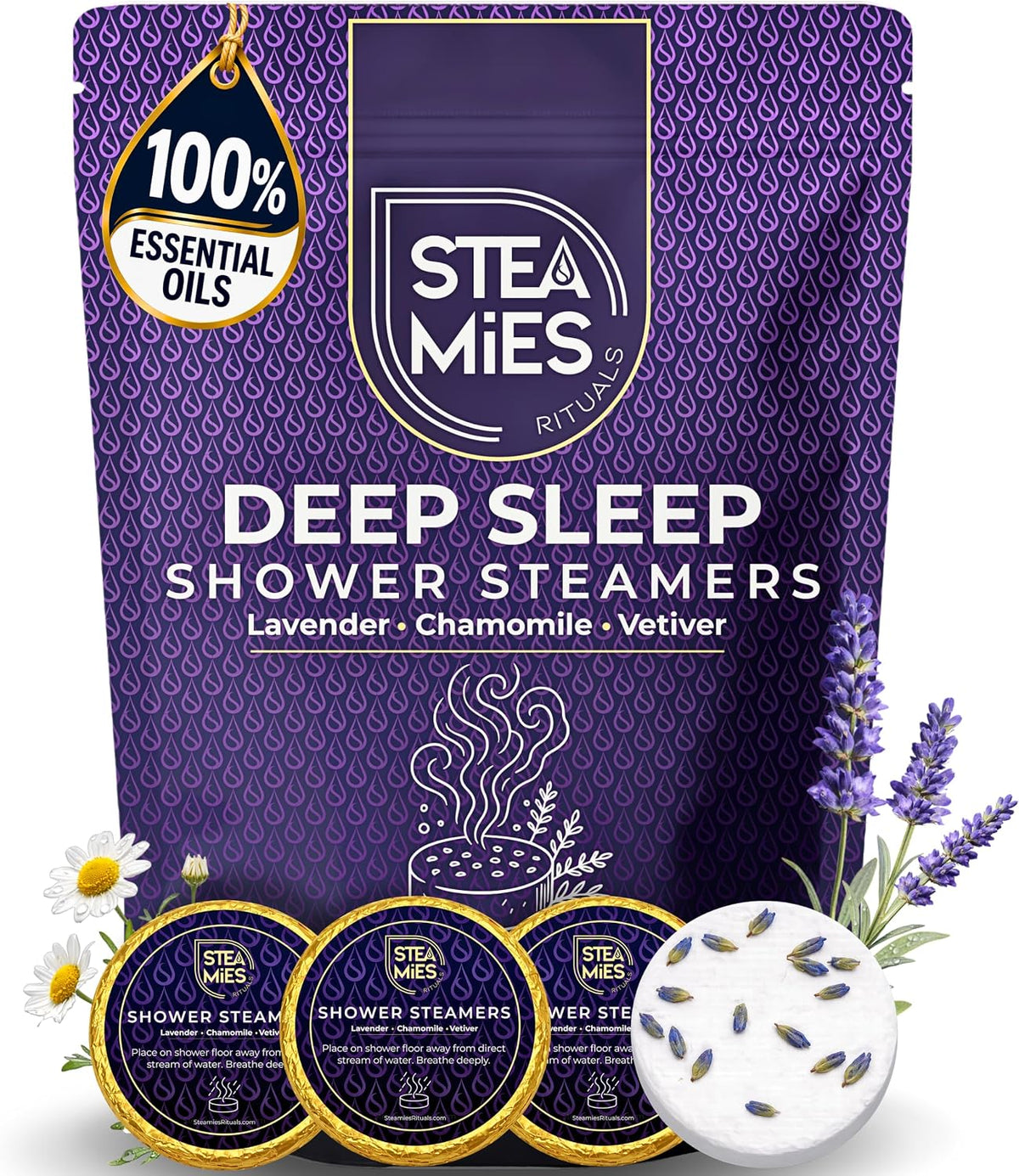 STEAMIES Eucalyptus Shower Steamers Aromatherapy 15 Pack, Self Care Gifts for Women & Men, Spa Stress Relief & Relaxation, Menthol, Peppermint & Tea Tree Essential Oil Shower Tablets