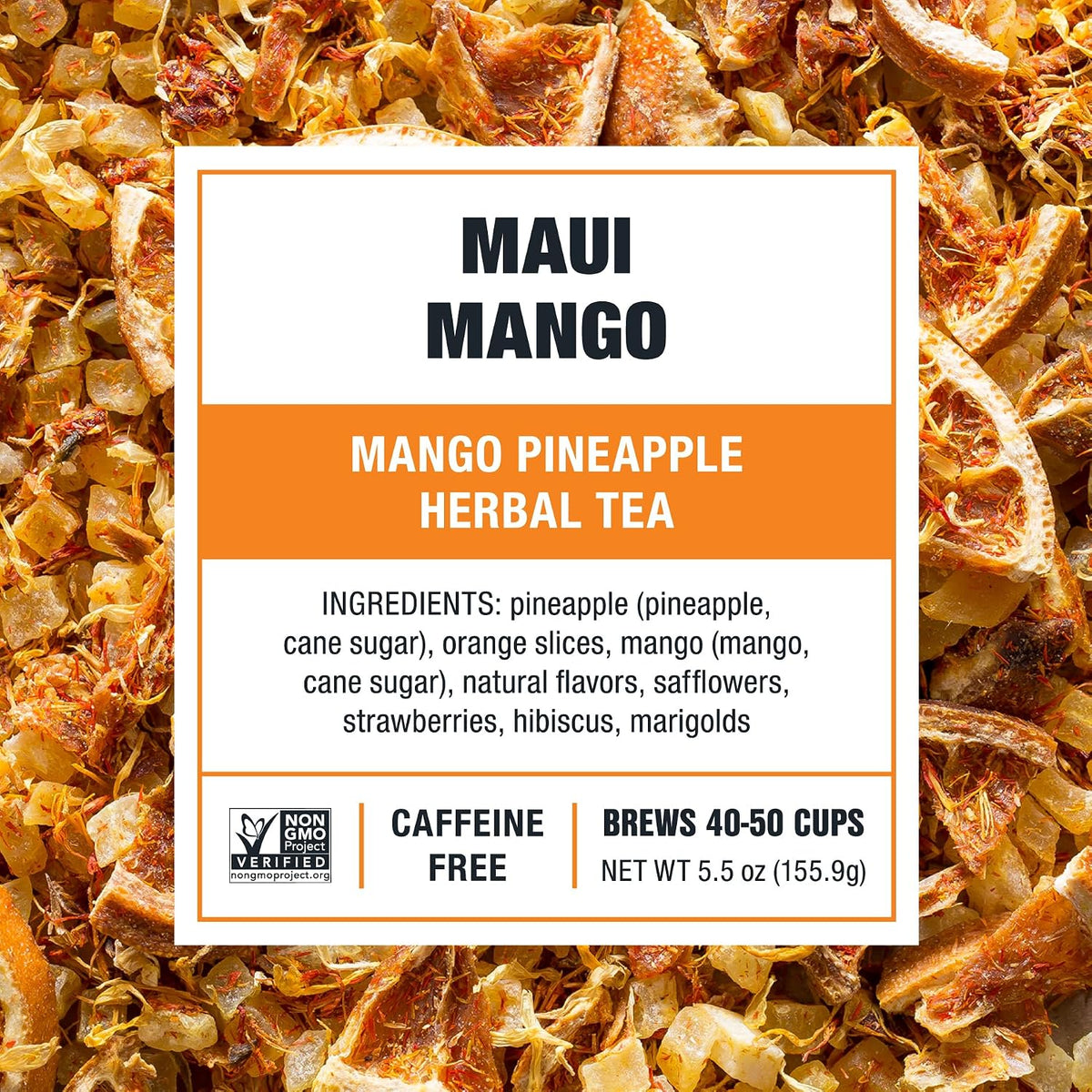 Tiesta Tea Maui Mango, Loose Leaf, Mango Pineapple Herbal Tea, 5.5oz