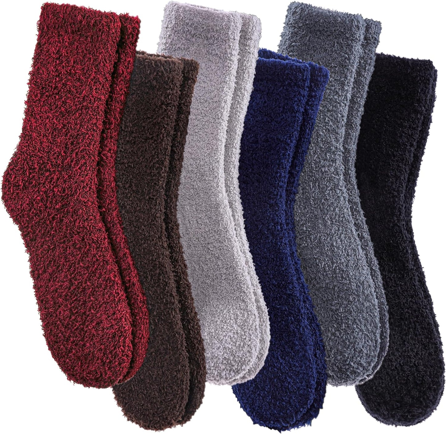 CHOWISH Womens Fuzzy Slipper Socks Super Soft Microfiber Fluffy Cozy Winter Warm Fuzzy Crew Socks