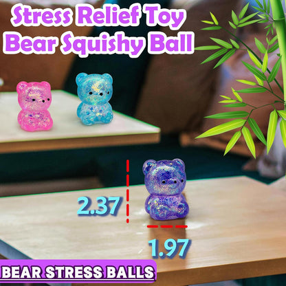 ZTATU Gummy Bear Squishy Fidget Toys (1PCS) Stress Balls for Adults Sugar Stress Ball，Sensory Toys Squishy Ball, Stress Relief Toy Squeeze Ball Party Favors for Kids, Easter Basket Stuffers