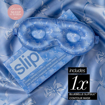 slip Contour Sleep Mask | 100% Pure Mulberry Silk, Ultra Soft | Contoured Design, Prevents Eye Pressure | Adjustable Strap, Ideal for Travel - Black