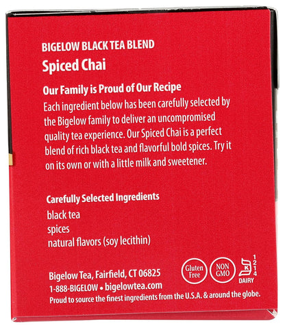 Bigelow, Spiced Chai Tea (Caffeinated), 20 Count
