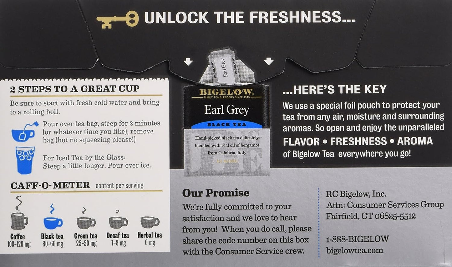 Bigelow Tea Black Tea 6 Flavor Variety Pack, Caffeinated Tea with Mint, Lemon, Constant Comment, English Teatime, Earl Grey, and Vanilla Chai, 20 Count Box (Pack of 6), 120 Total Tea Bags