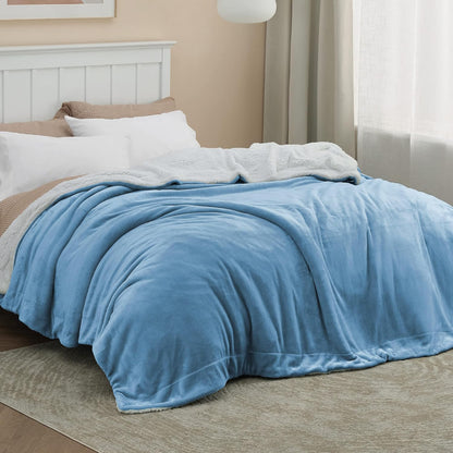 Bedsure GentleSoft Sherpa Fleece Throw Blanket for Couch, Non-Heated, Thick & Warm Cozy Blanket for Winter, Soft Fuzzy Plush Throw Gifts for Women and Men, Grey, 50x60 Inches