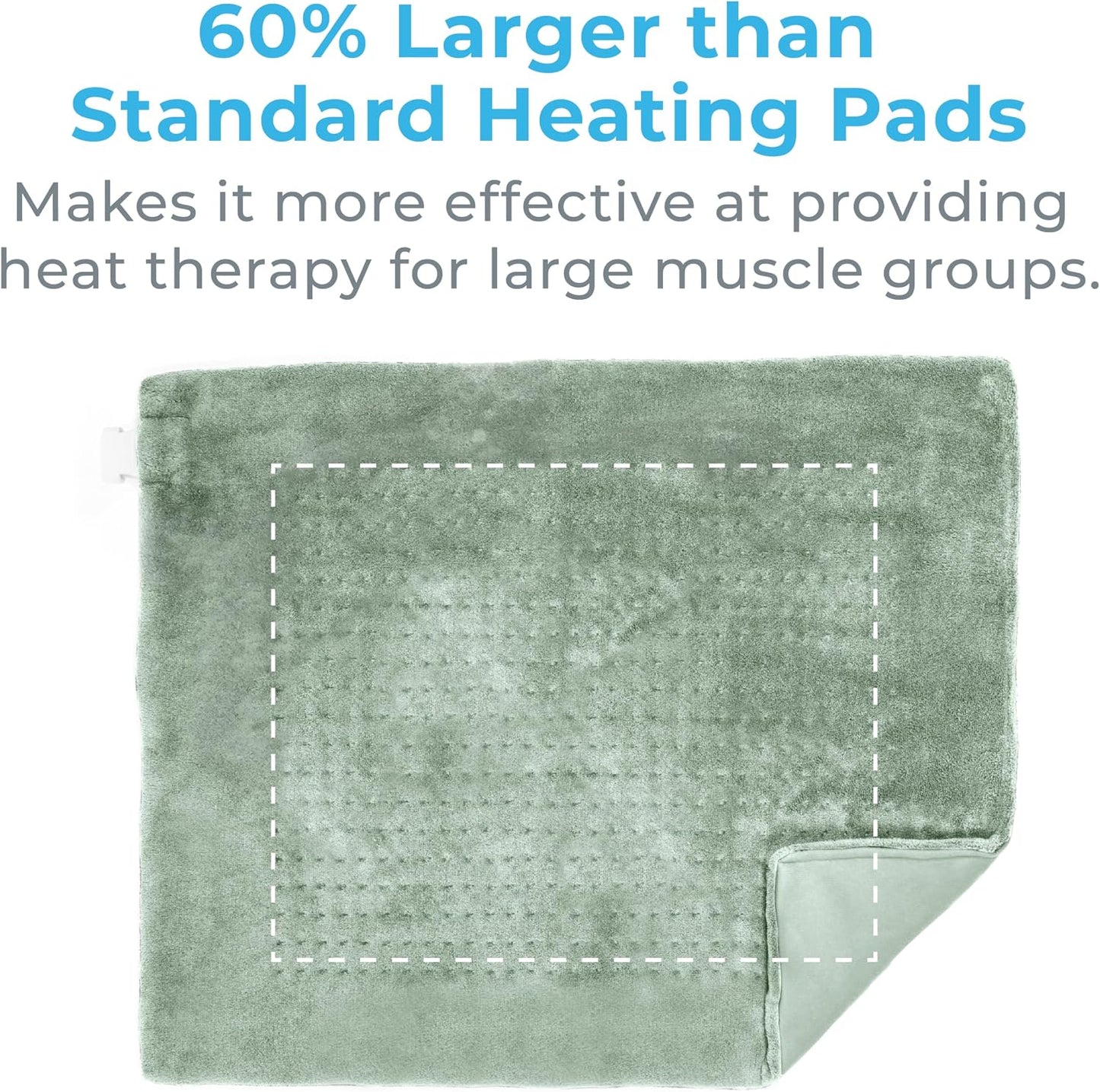 Pure Enrichment WeightedWarmth Extra-Wide Weighted Heating Pad for Cramps, Back, & Shoulder Joint Relief, 3.5 lbs, 6 Heat Settings, Microplush, Machine Washable, 2 Hr Auto Shut-Off, 20”x24” (Jade)