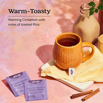 Yogi Cinnamon Horchata Stress & Sleep Tea, 16 Tea Bags (4 Pack)