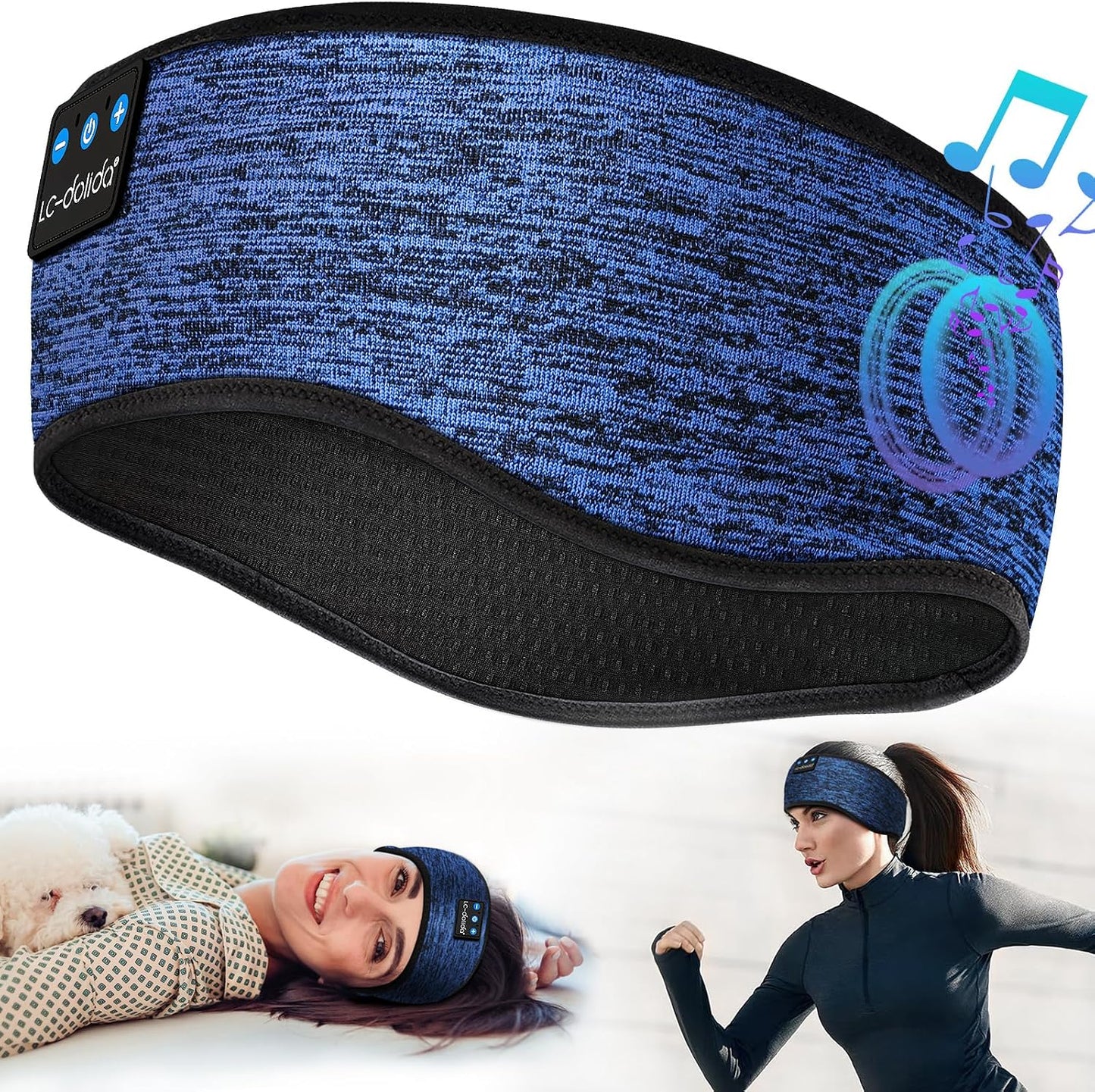 LC-dolida Sleep Headphones Headband Bluetooth 5.4, Sports Headband Earphones Wireless with Speaker Microphone USB C for Women Sleeping Gift Workout Jogging Yoga Insomnia Travel Meditation, Butterfly