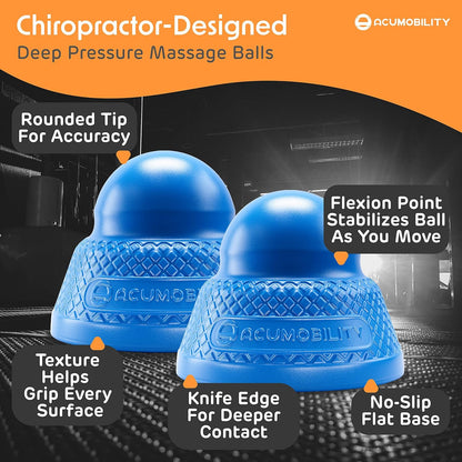 Acumobility Massage Ball Roller 2 Pack - Trigger Point - Massage Balls Massage Roller Ball - Foot Massage Ball - Physical Therapy Ball