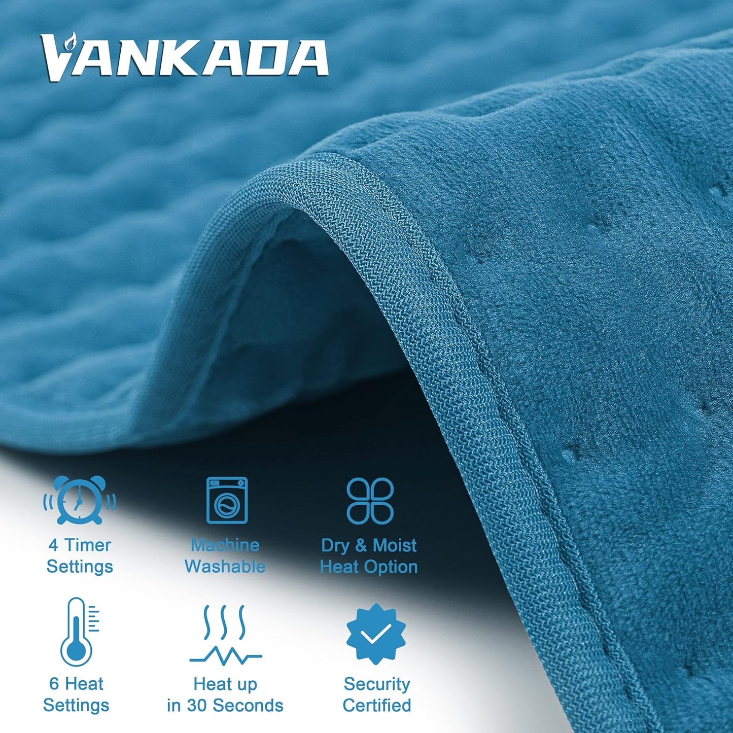 Heating Pad Electric Heat Pad, Hot Heated Pad,Multiple Temp and Timer Settings,Suitable for Shoulders, Neck, arms, Abdomen, Back, Legs, etc. (Silver Gray, 24"X12")