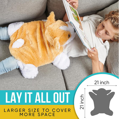 FRIENDLY CUDDLE Weighted Lap Blanket for Kids & Adults – Kids Weighted Blanket – ASD, Sensory Processing Weighted Stuffed Animals Dog Toy – Microwavable Weighted Lap Pad for Kids, 5 Lbs.