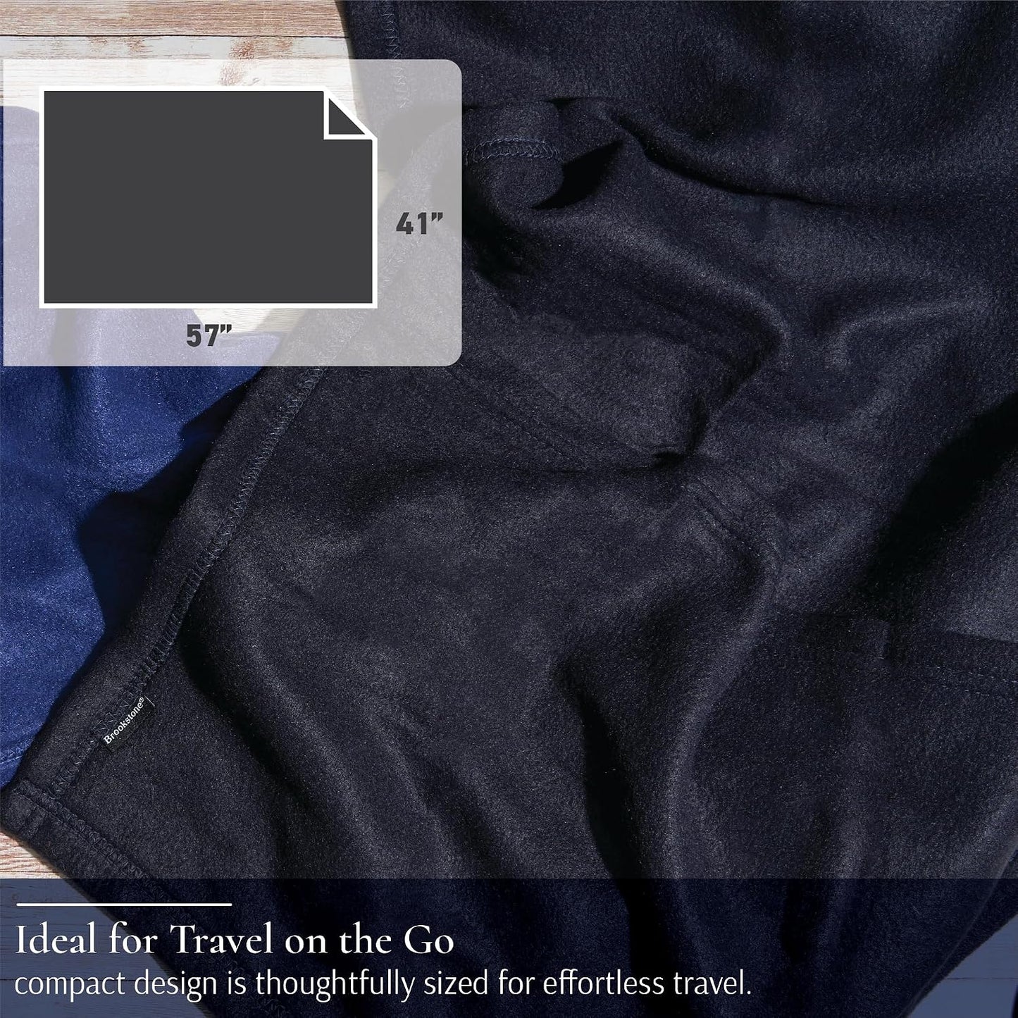 Brookstone Travel Blanket 2-in-1 Soft Throw with Carrying Pouch
