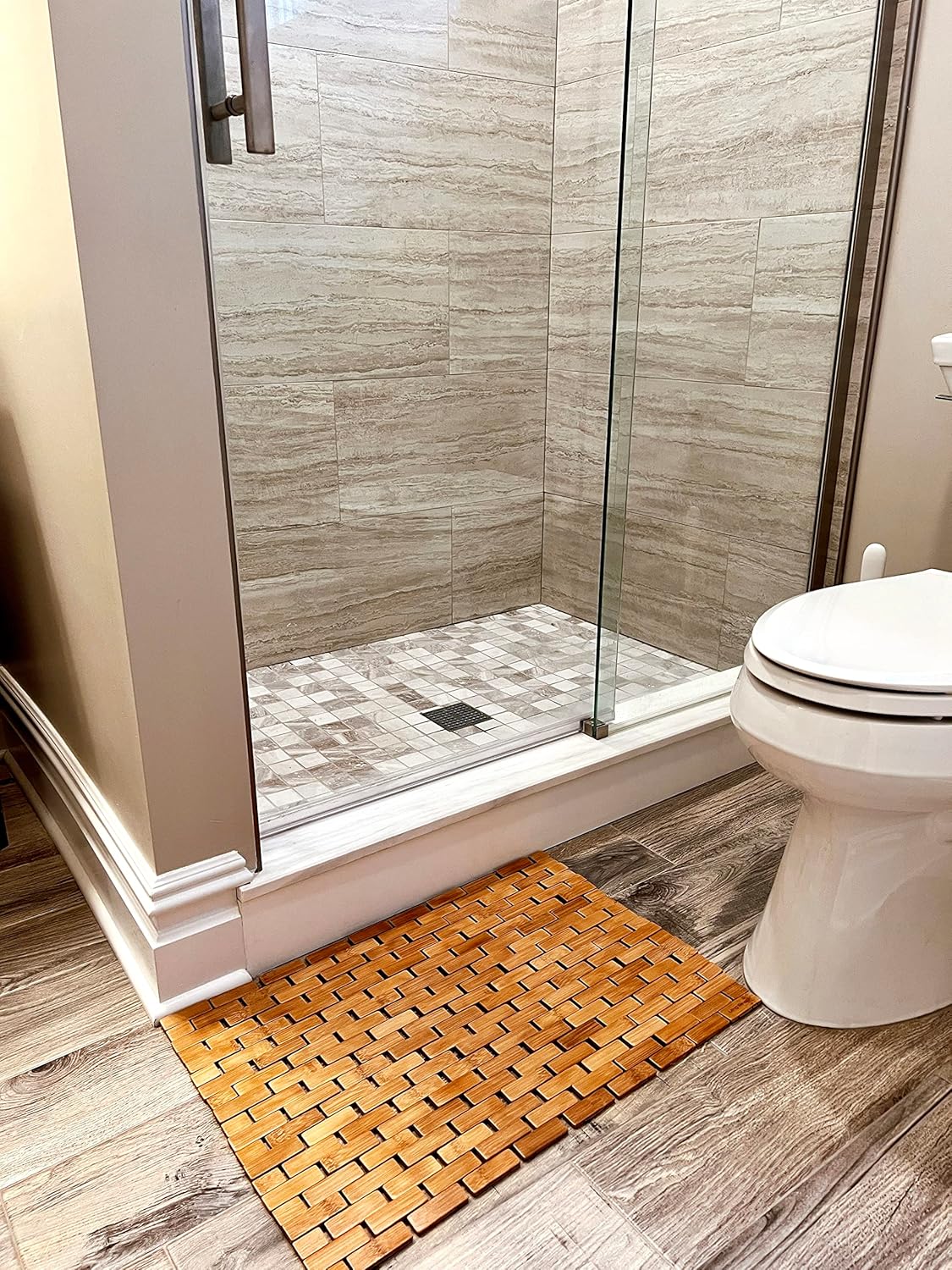 Mind Reader Bathtub Tray, Shower Organizer, Bathroom Accessory, Wood Tray, Rayon from Bamboo, 27.5" L x 5.75" Wx 1.75" H, Brown
