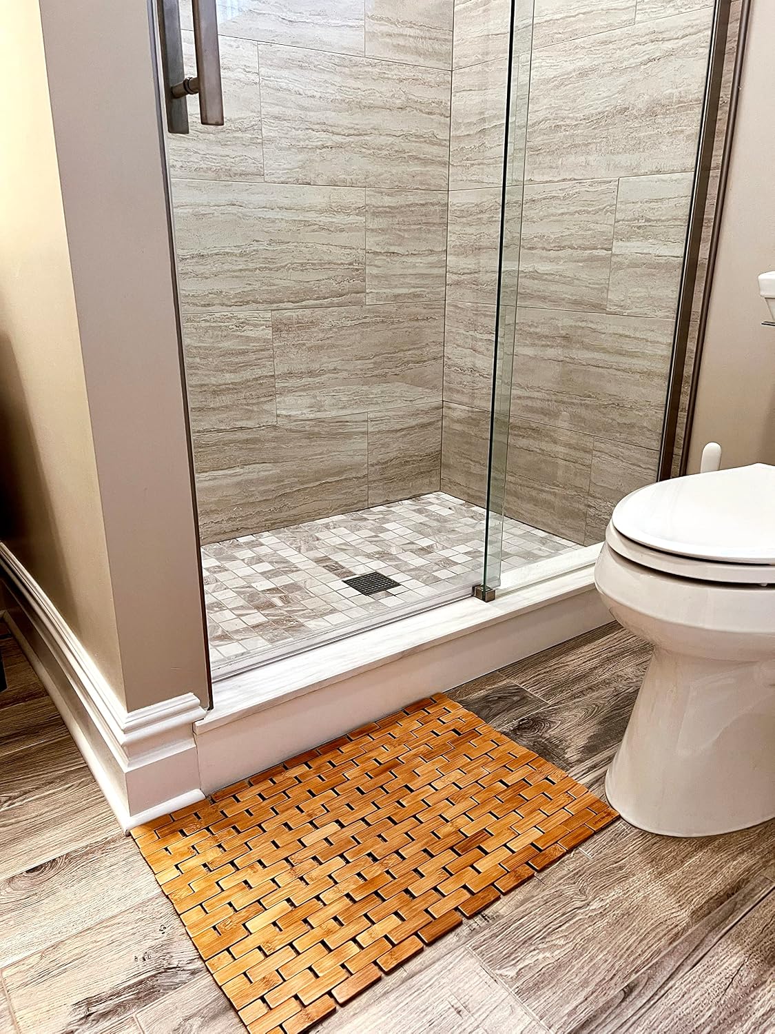 Mind Reader Bathtub Tray, Shower Organizer, Bathroom Accessory, Wood Tray, Rayon from Bamboo, 27.5" L x 5.75" Wx 1.75" H, Brown
