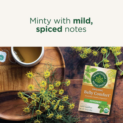 Traditional Medicinals Tea, Organic Triple Mint - Supports Healthy Digestion - Kosher, Non-GMO, Caffeine-Free - 16 Tea Bags