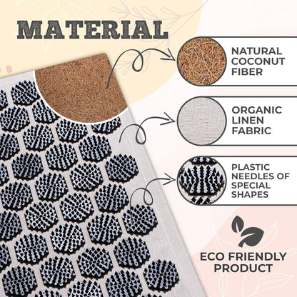 BalanceMate® Acupressure Mat Set with 6,210 Pressure Points for Pain Relief and Relaxation Kit for Back, Neck, and Sleep – Yoga and Meditation Pillow (Soft Cream)