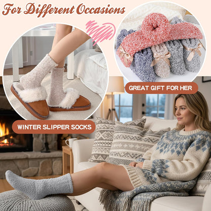 EBMORE Womens Fuzzy Socks Slipper Fluffy Cozy Comfy Cabin Plush Warm Winter Sleep Home Soft Socks